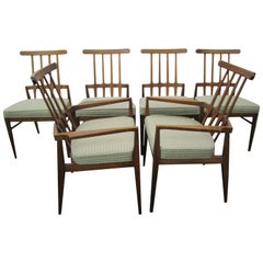 Set of Six Harvey Probber Style Walnut Dining Chairs Mid-Century Modern