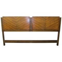 Vintage Paul Evans Style Walnut Sculptural Headboard Mid-century Modern