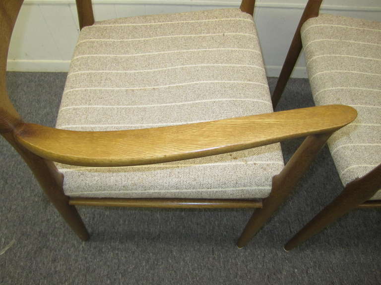 Sicomoro Splendido set di sei sedie da pranzo in teak J. L. Moller Sedie da Pranzo in Teak Danesi del Mid-Century Modern in vendita