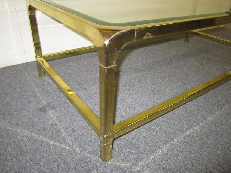 American Brilliant Solid Brass Mastercraft Coffee Table Hollywood Regency Modern