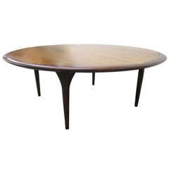 Gorgeous Swedish Modern Round Rosewood Coffee Table Signed Seffle
