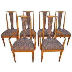 Rare ensemble de 6 chaises de salle à manger Bert England « Collection tendance avant-gardiste »