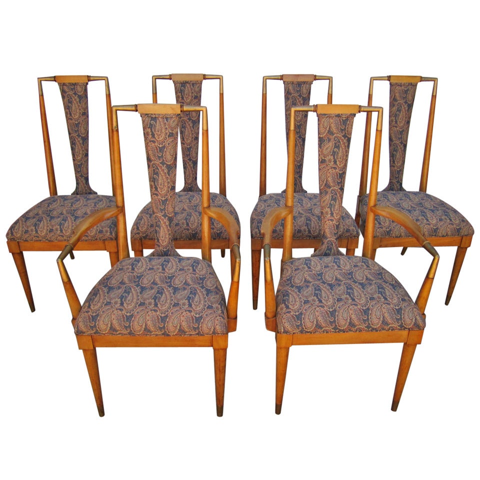 Rare Set of 6 Bert England "Forward Trend Collection" Dining Chairs