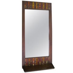Stunning and Rare Harris Strong Tile Mirror with Shelf Mid-century Modern 7