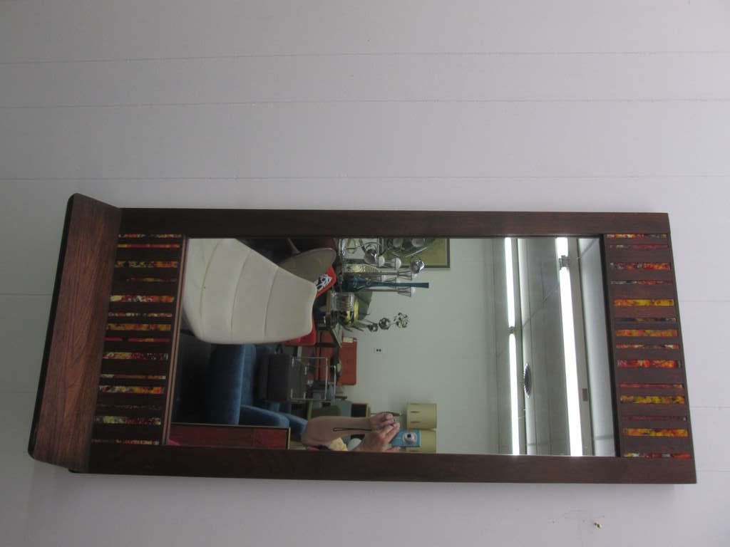 Stunning and Rare Harris Strong Tile Mirror with Shelf Mid-century Modern 2