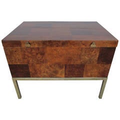 Belle table d'appoint Lane en ronce de noyer avec patchworks de style Paul Evans