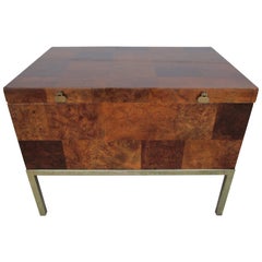 Belle table d'appoint Lane en ronce de noyer avec patchworks de style Paul Evans
