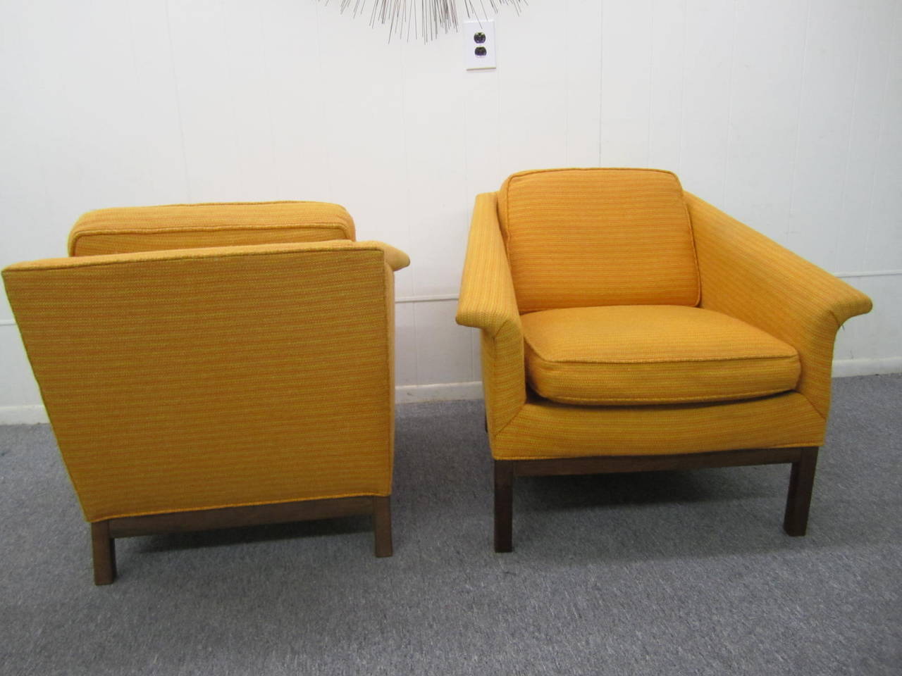Mid-20th Century Fantastic Probber Style Angular Arm Lounge Chairs, Mid-Century Modern For Sale