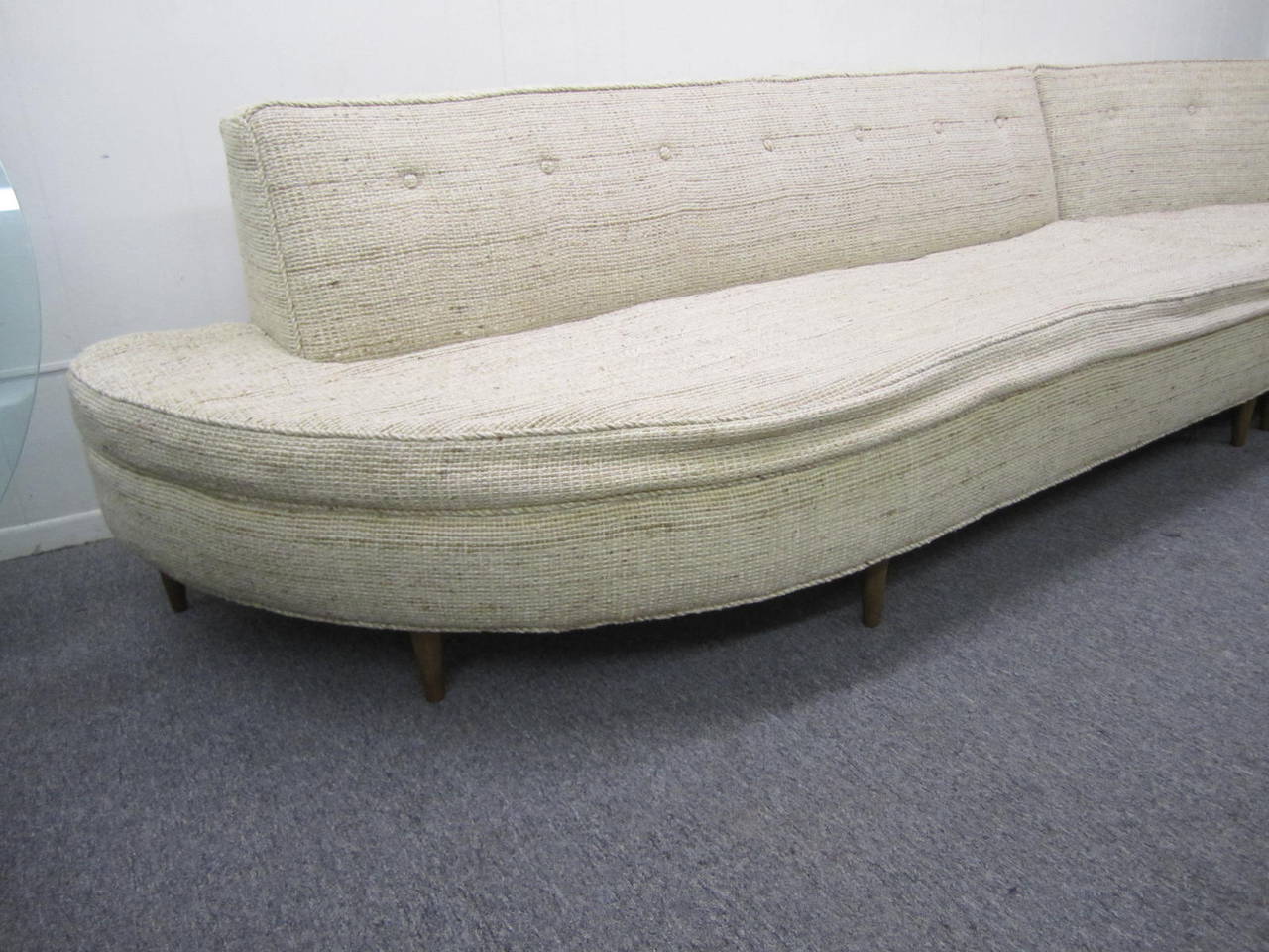 American Stunning Serpentine Two-Piece Sectional Sofa, Mid-Century Modern