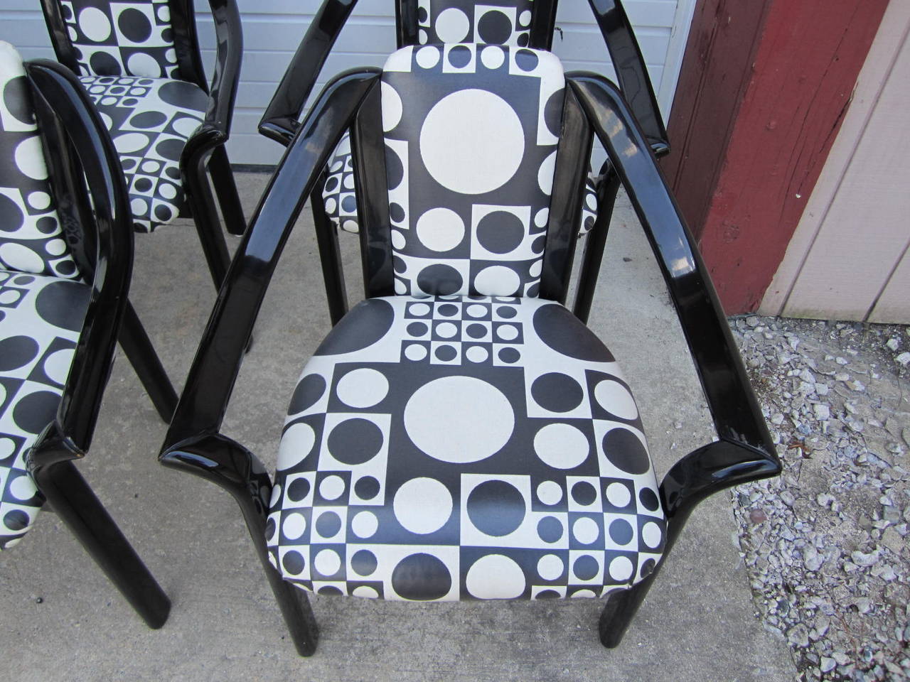 italian black lacquer dining room chairs