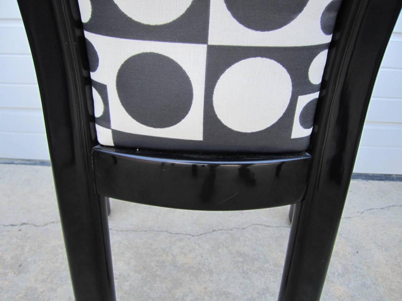 Fun Set of Six Panton Inspired Italian Black Lacquered Dining Chairs Mid-Century For Sale 2