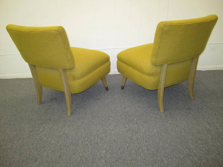 Lovely Pair of Billy Haines Style Slipper Chairs, 1950s, Mid-Century Modern In Good Condition In Pemberton, NJ