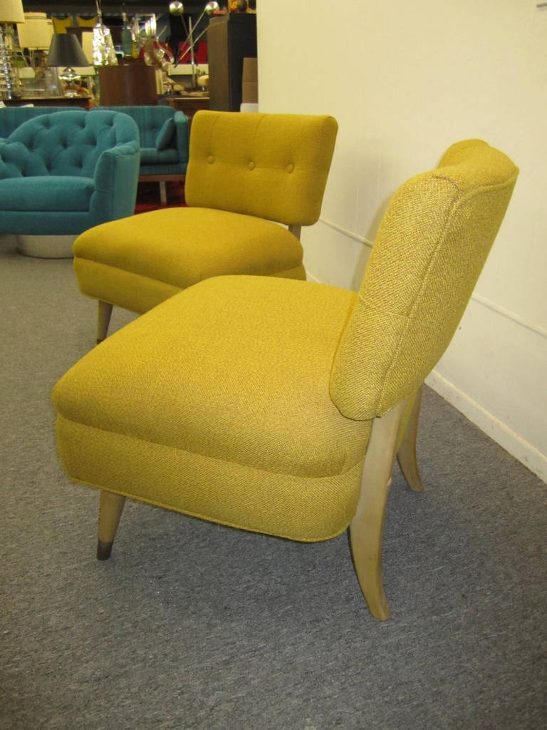 Mid-20th Century Lovely Pair of Billy Haines Style Slipper Chairs, 1950s, Mid-Century Modern