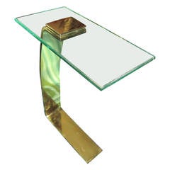 Vintage Outstanding Brass and Glass Side Table by Design Institute of America