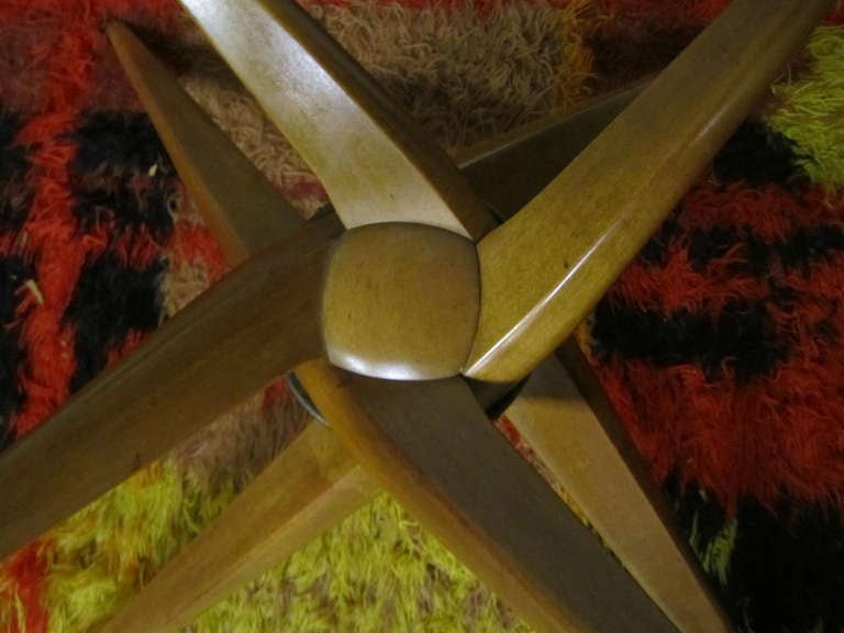 Gio Ponti Inspired Maple Starburst Coffee Table Mid-century Modern