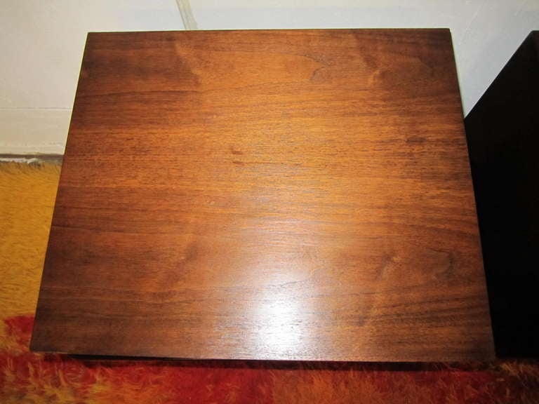 Pair of Danish, Mid-Century Modern Splayed Leg Walnut Night Stands 2