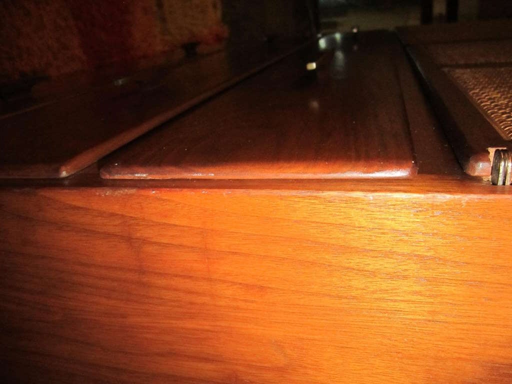 Unusual Walnut Conant Ball Tall Dresser Caned Front Door Mid-century Modern 1