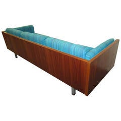 Gorgeous Milo Baughman Style Teak Case Sofa, Mid-Century Danish Modern 5