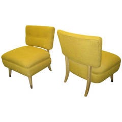 Lovely Pair of Billy Haines Style Slipper Chairs, 1950s, Mid-Century Modern