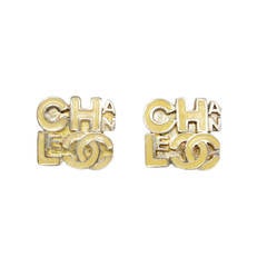 CHANEL Ivory Square Letter Clip On Earrings