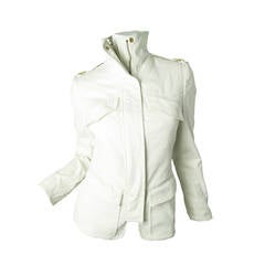 Gucci Tom Ford White Cotton MotorcycleJacket