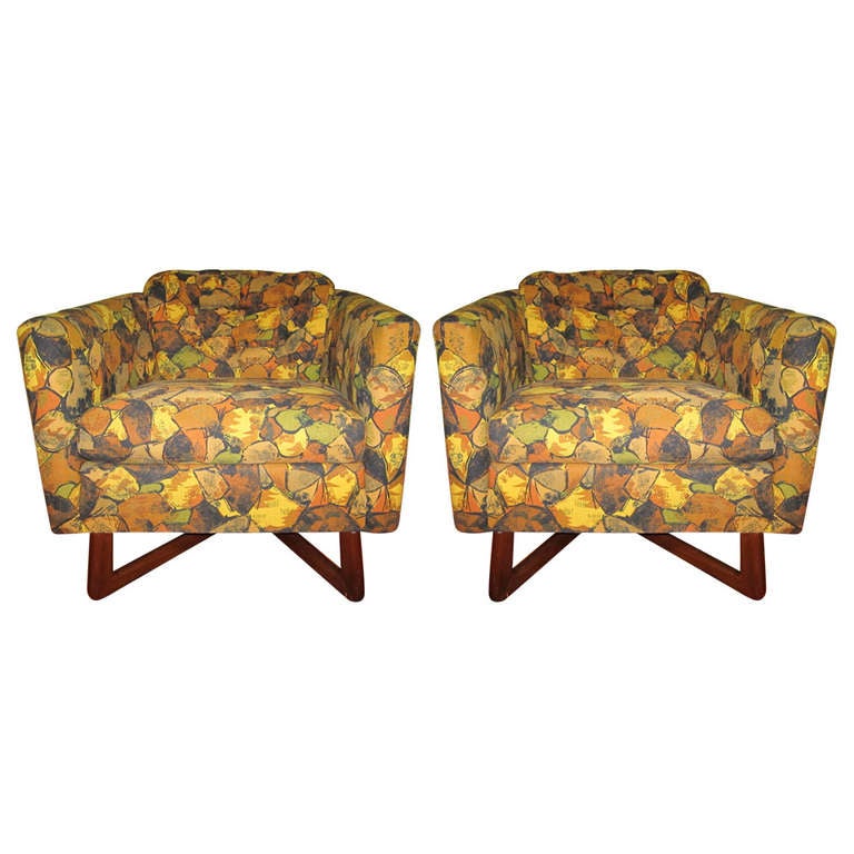 Pair of Adrian Pearsall Sculptural Walnut Lounge Chairs Mid-Century Modern