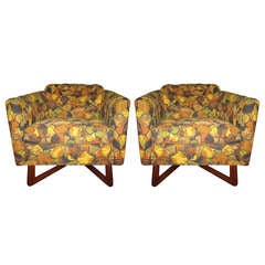 Pair of Adrian Pearsall Sculptural Walnut Lounge Chairs Mid-Century Modern