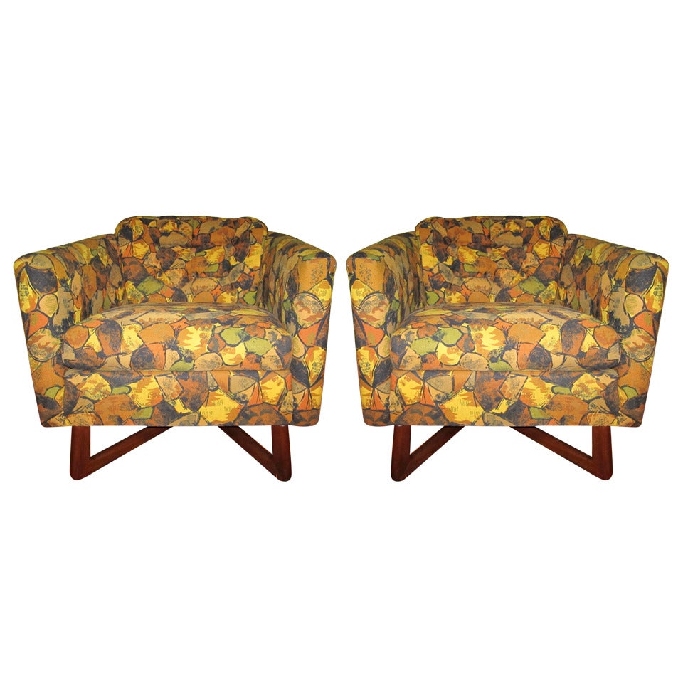 Pair of Adrian Pearsall Sculptural Walnut Lounge Chairs Mid-Century Modern For Sale