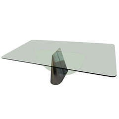 Gorgeous Stainless Steel and Glass Pinnacle Table J.Wade Beam Brueton