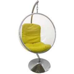 Retro Original Bubble Chair With Indoor Stand By Eero Aanio 1960's Italy