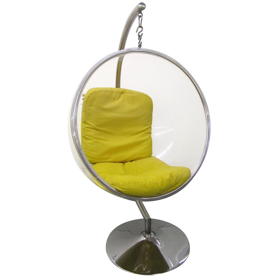 Original Bubble Chair With Indoor Stand By Eero Aanio 1960's Italy