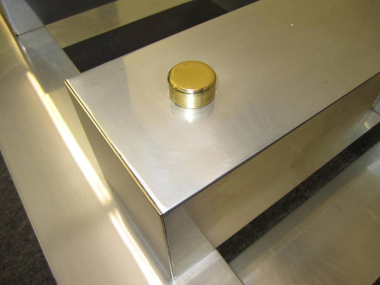 Aluminum Stunning 20th Century Coffee Table in the Manner of Paul Evans For Sale