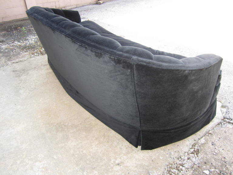 black velvet tufted couch