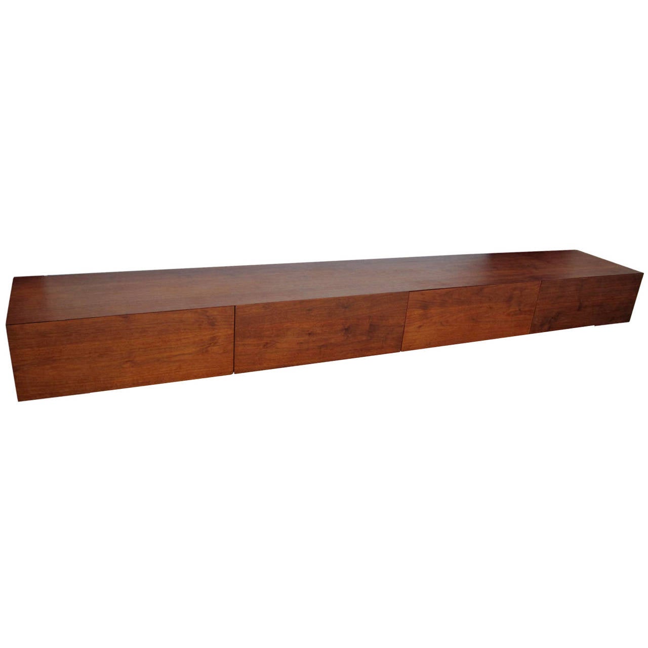 Xl Milo Baughman Style Hanging Floating Wall Shelf MidCentury