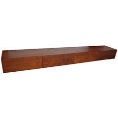 Xl Milo Baughman Style Floating Wall Cabinet Shelf Mid-Century Modern