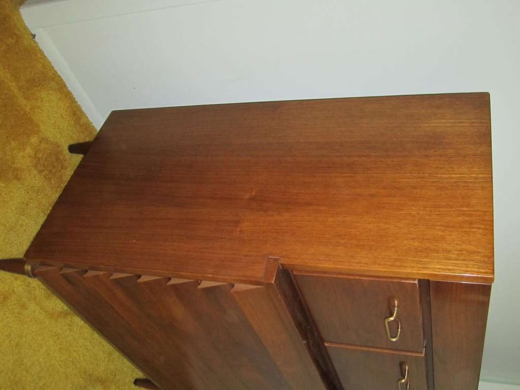 Mid-20th Century American Martinsville High Boy Walnut Dresser Chest Mid-century Modern For Sale