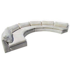 Outstanding Pair Milo Baughman Curved Sofas Mid-century Modern