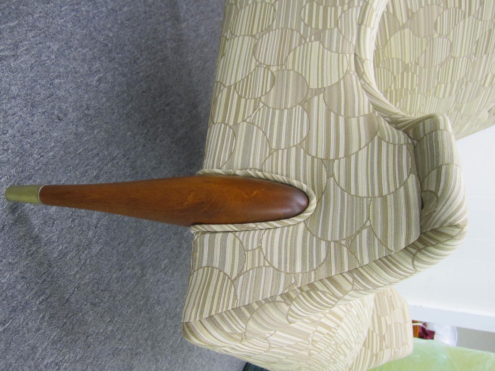 Brass Amazing Pair Gio Ponti style Italian Gull Wing Lounge Chairs Mid-century Modern
