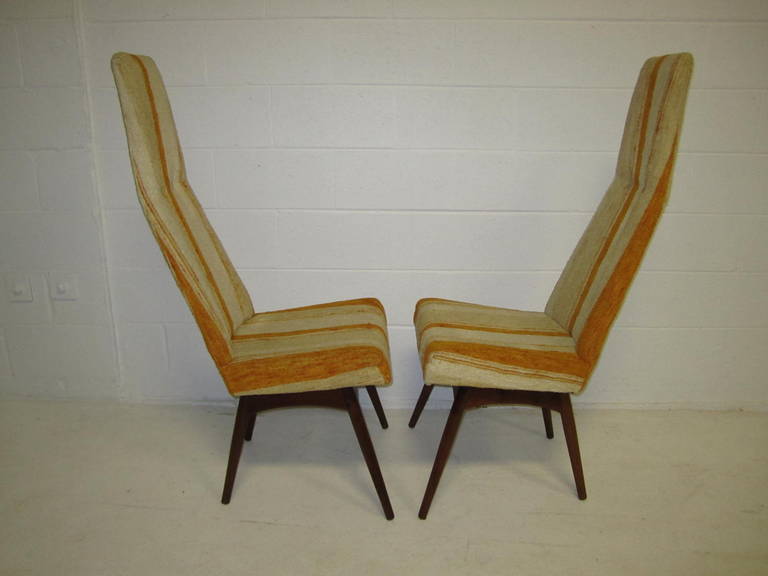Quatre chaises de salle à manger Adrian Pearsall à dossier haut:: Craft Associates:: Midcentury