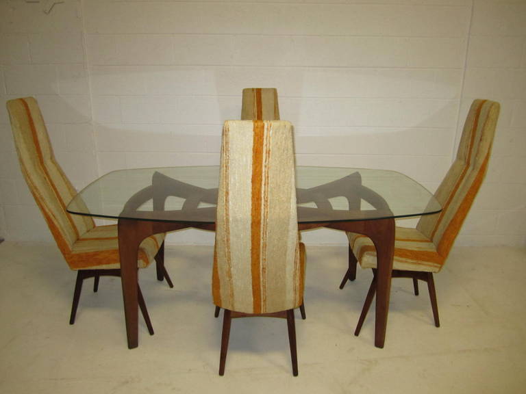 Mid-20th Century Four Adrian Pearsall High Back Dining Chairs by Craft Associates, Midcentury