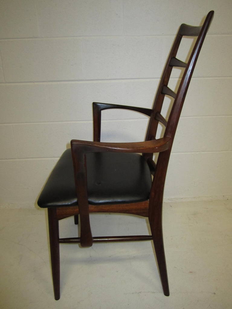 Set of Eight Solid Rosewood Koefoeds Hornslet Dining Chairs, Danish Modern For Sale 1