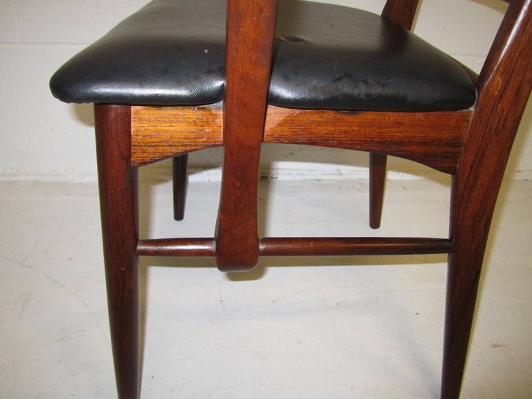 Set of Eight Solid Rosewood Koefoeds Hornslet Dining Chairs, Danish Modern For Sale 2