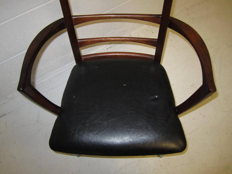 Set of Eight Solid Rosewood Koefoeds Hornslet Dining Chairs, Danish Modern For Sale 3