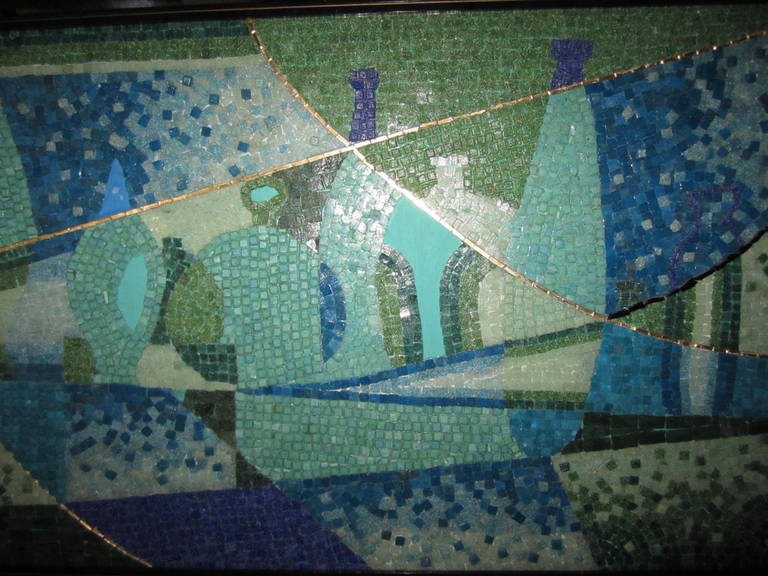 Mid-20th Century Excellent Mexican Mosaic Tile Framed Wall Art by Genaro Alvarez Blenko Bottles