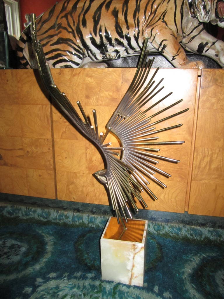 metal eagle sculpture