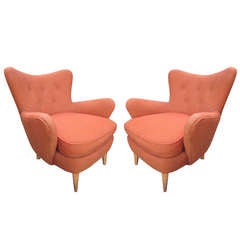 Magnificent Pair of Ernst Schwadron Club Chairs Mid-century Modern