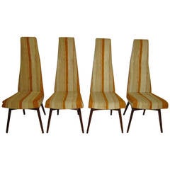 Four Adrian Pearsall High Back Dining Chairs by Craft Associates, Midcentury