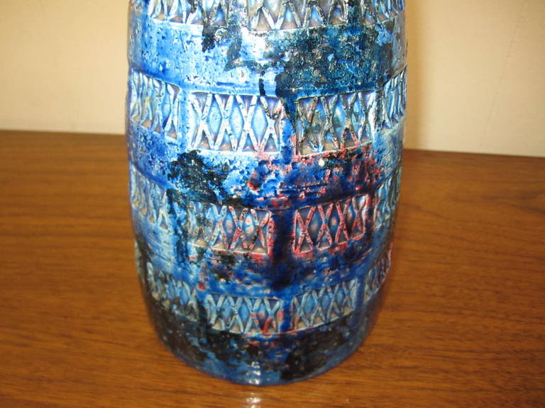 Italienische Blu-Rimini-Tischlampe aus Keramik von Aldo Londi, Bitossi, Moderne der Mitte des Jahrhunderts im Angebot 1