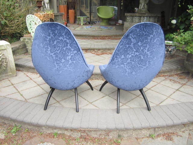 Mid-Century Modern Lovely Pair of Adrian Pearsall Inspired Tall Scoop Back Chairs