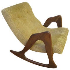 Vintage Gorgeous Adrian Pearsall Walnut Rocking Chair Mid-century Modern